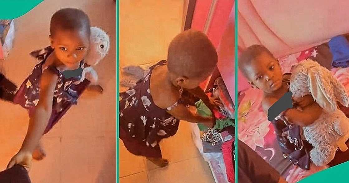 Little girl stops neighbour from stepping out with outfit Little girl stops neighbour from stepping out with outfit