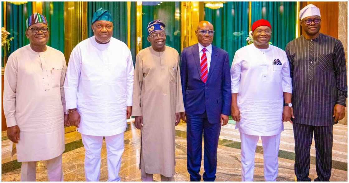 Tinubu meets G5 governors/ Wike leads G5 govenors to Tinubu/ G5 governors meet Tinubu in Aso Rock