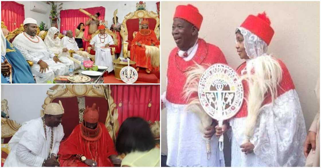 The Governor of Kano State, Dr Abdulahi Umar Ganduje and his wife, Professor Hafsat, the Ohworode of the Olomu Kingdom, His Royal Majesty, Ovie Dr R. L Ogbon, Ogoni, Oghoro 1 The Governor of Kano State, Dr Abdulahi Umar Ganduje and his wife, Professor Hafsat, the Ohworode of the Olomu Kingdom, His Royal Majesty, Ovie Dr R. L Ogbon, Ogoni, Oghoro 1