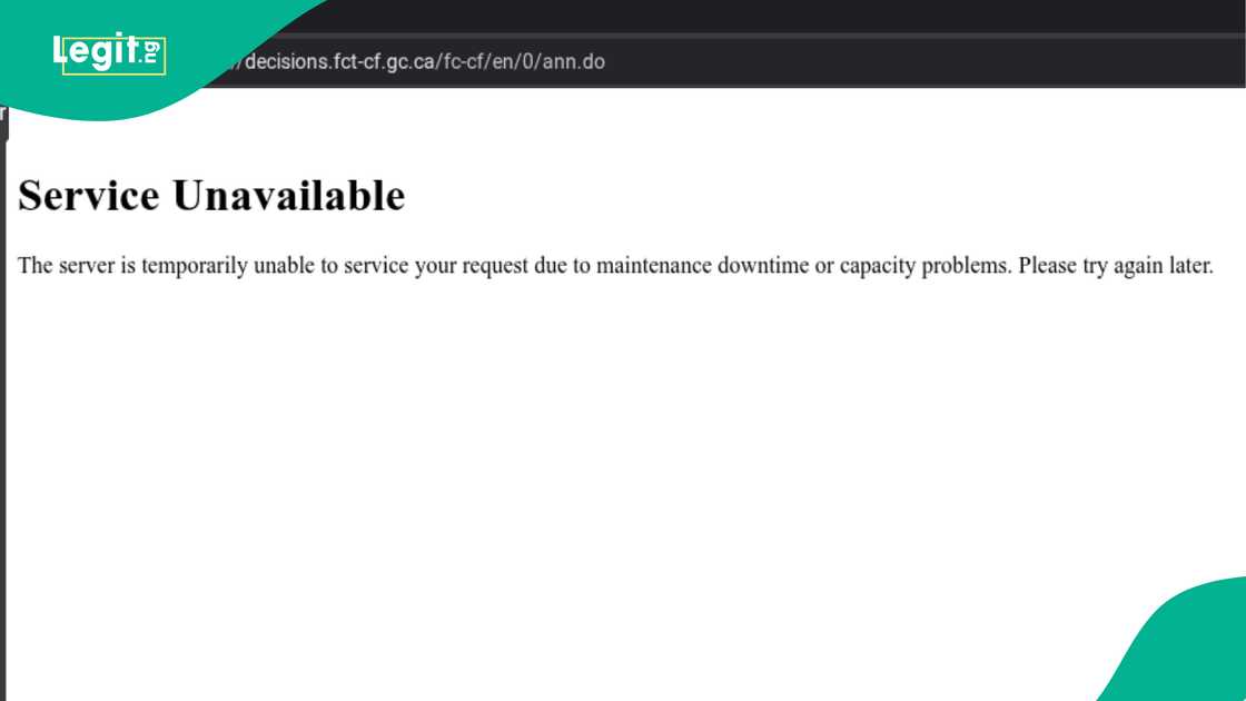 A screenshot of the portal of Thomas Partey's case on Canada's judiciary website.