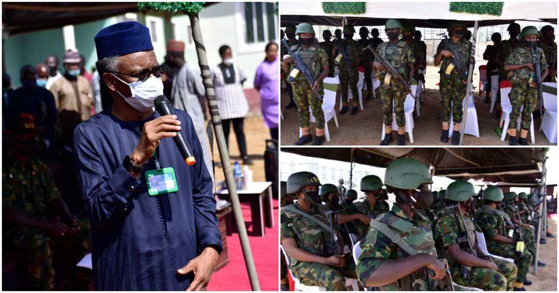 Boko Haram, bandits in trouble as northern governor receives 100 female soldiers Boko Haram, bandits in trouble as northern governor receives 100 female soldiers