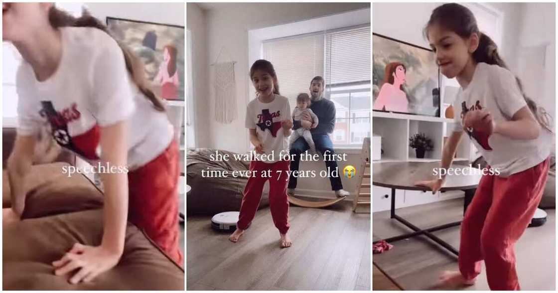 Social media reacts to video showing moment 7-year-old girl walked with her legs for the first time Social media reacts to video showing moment 7-year-old girl walked with her legs for the first time