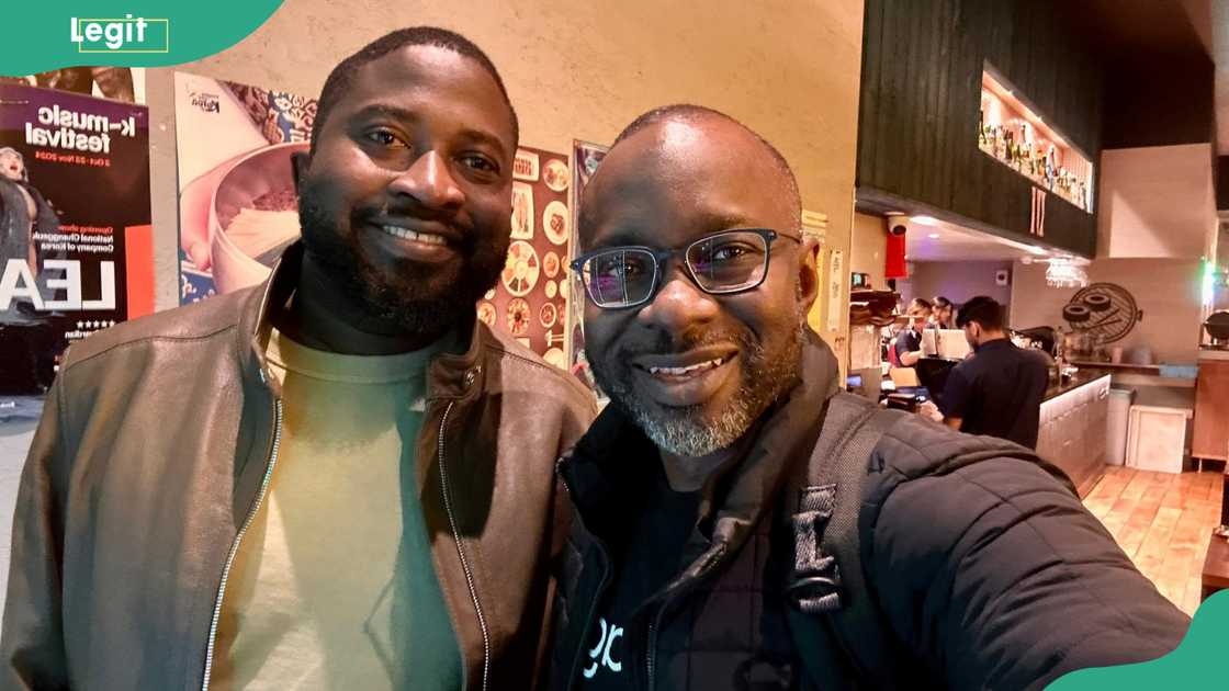 Ridwan Olalere (L) and his friend (R) taking a selfie Ridwan Olalere (L) and his friend (R) taking a selfie