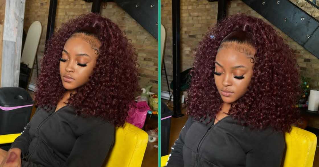 Curly bob with face-framing strands