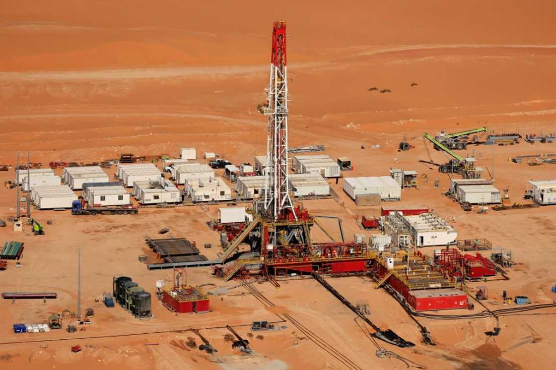 An oil plant situated between Riyadh and Haradh in the Saudi desert An oil plant situated between Riyadh and Haradh in the Saudi desert