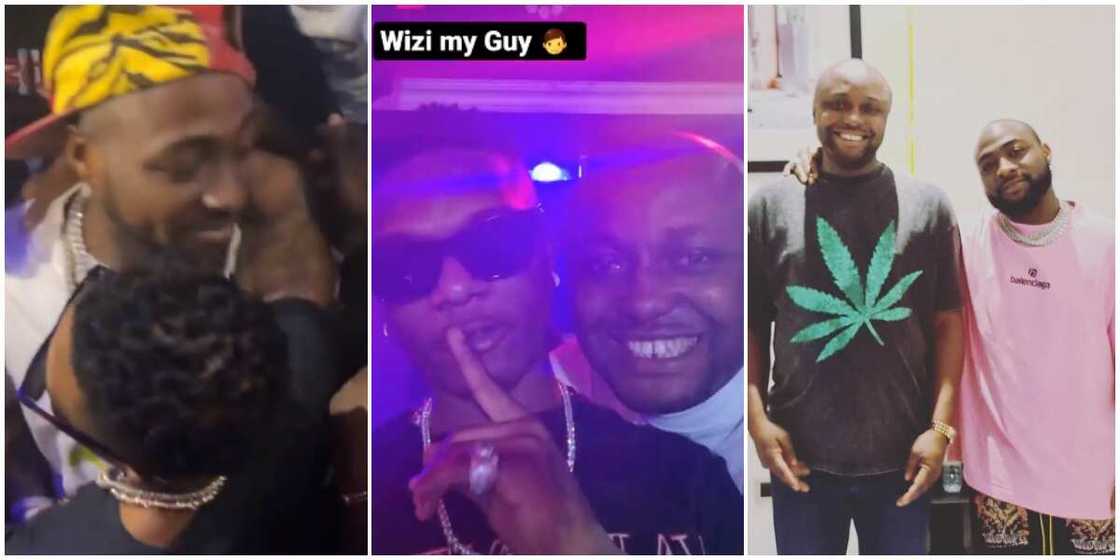 Davido's aide Isreal DMW temporarily switches camp, films selfie with Wizkid in video Davido's aide Isreal DMW temporarily switches camp, films selfie with Wizkid in video