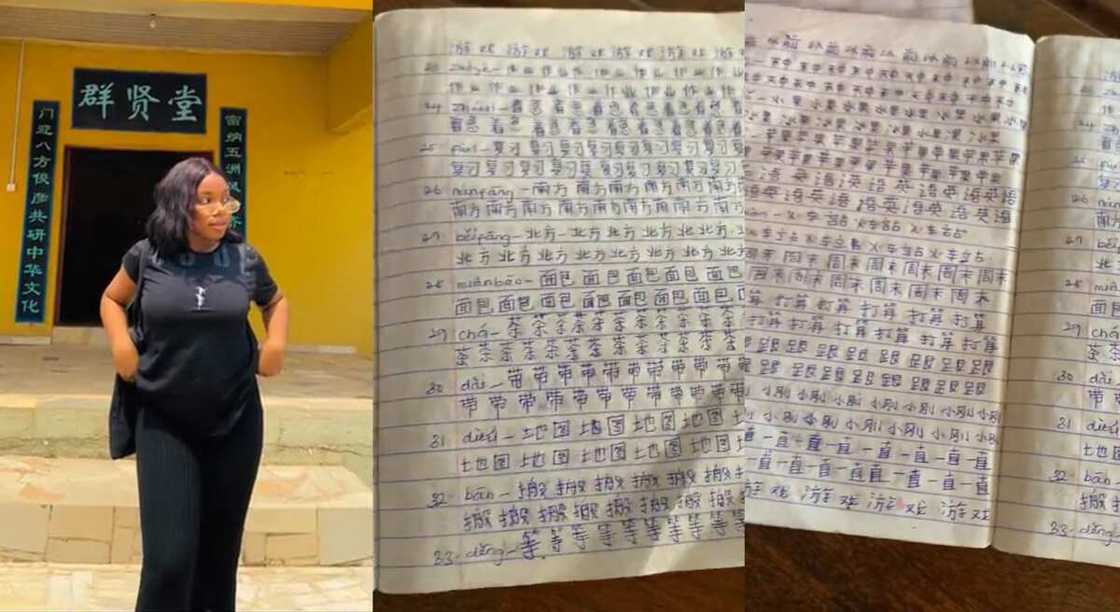 Photos of a Nigerian lady who is studying Chinese language in school. Photos of a Nigerian lady who is studying Chinese language in school.