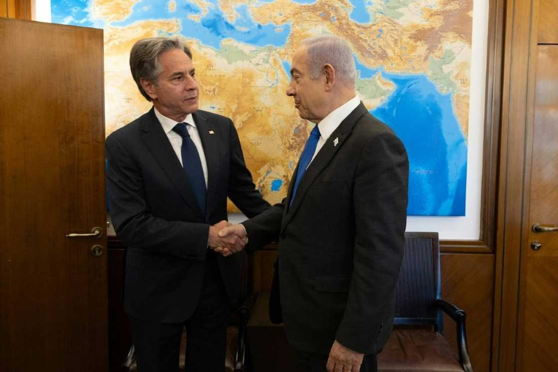 Oil prices have dropped on hopes for a Gaza ceasefire after US Secretary of State Antony Blinken (L) said Israeli Prime Minister Benjamin Netanyahu had accepted a 'bridging proposal' and urged Hamas to do the same Oil prices have dropped on hopes for a Gaza ceasefire after US Secretary of State Antony Blinken (L) said Israeli Prime Minister Benjamin Netanyahu had accepted a 'bridging proposal' and urged Hamas to do the same