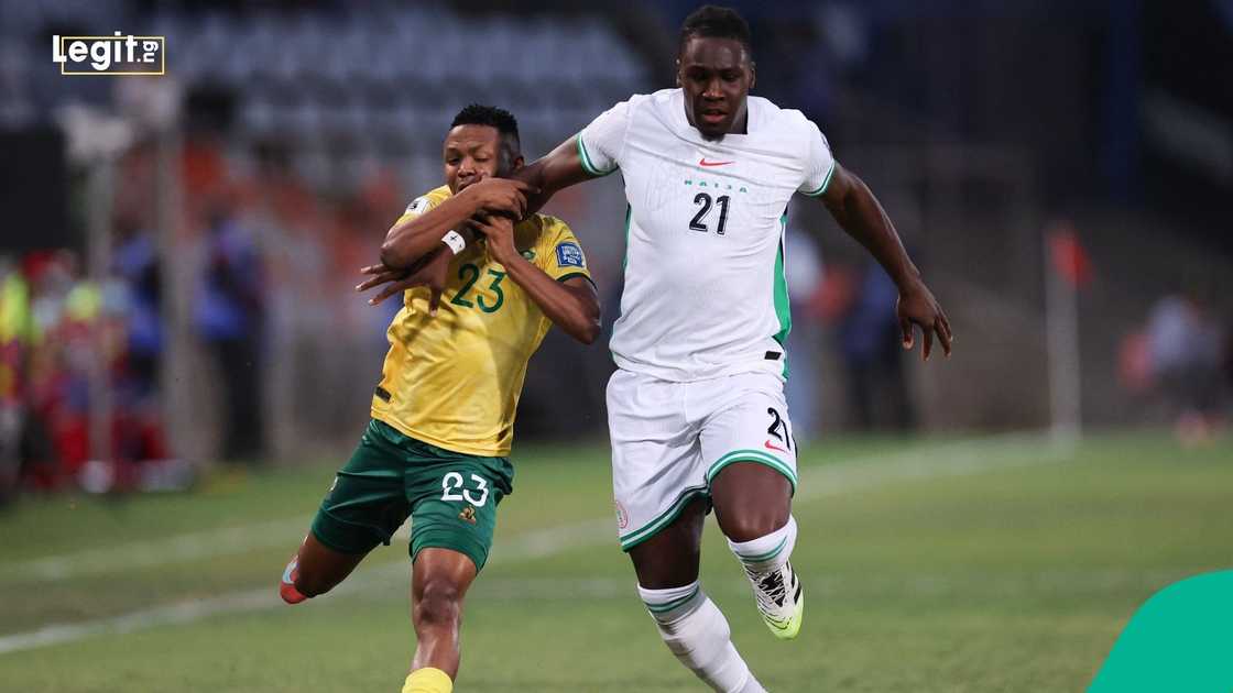 Calvin Bassey, Mohau Nkota, Super Eagles, South Africa, Football, 2026 World Cup. Calvin Bassey, Mohau Nkota, Super Eagles, South Africa, Football, 2026 World Cup.