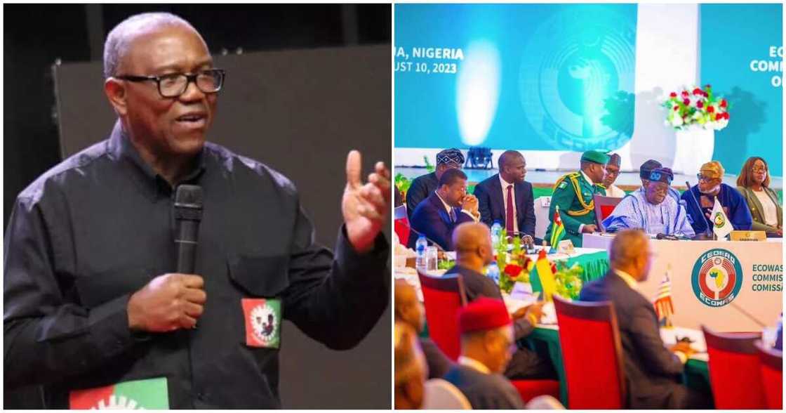 Peter Obi reveals what ECOWAS should do over Niger coup/ Peter Obi gives ECOWAS tips on resolving Niger crisis Peter Obi reveals what ECOWAS should do over Niger coup/ Peter Obi gives ECOWAS tips on resolving Niger crisis