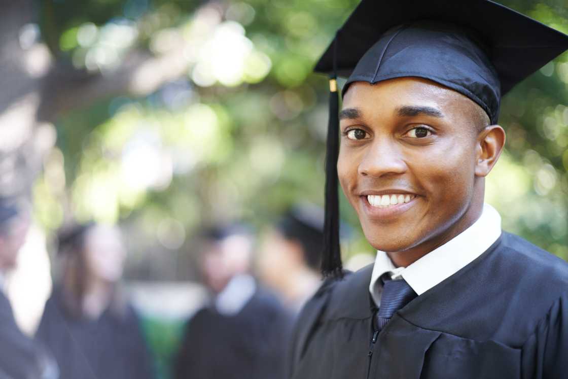 A smiling student on graduation A smiling student on graduation