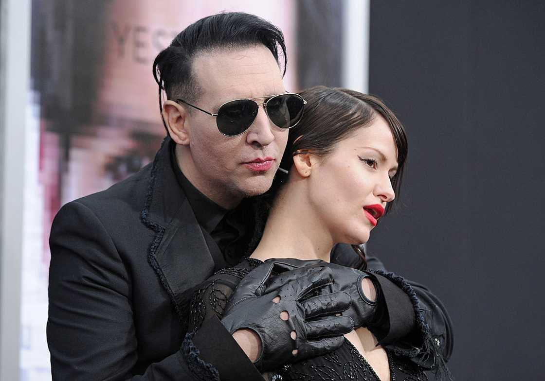 Marilyn Manson and Lindsay Usich at a film premiere Marilyn Manson and Lindsay Usich at a film premiere