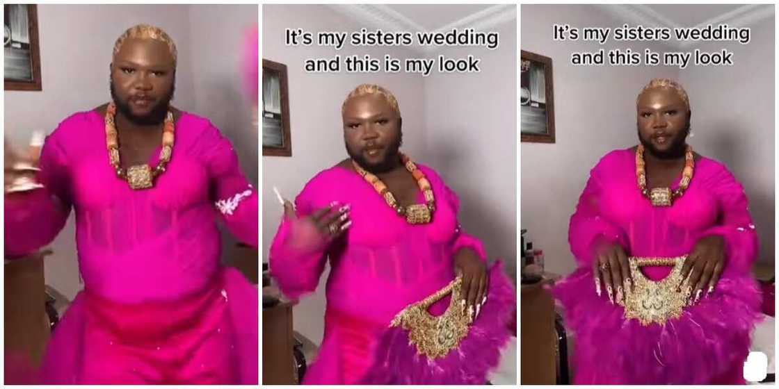 Man in pink Man in pink