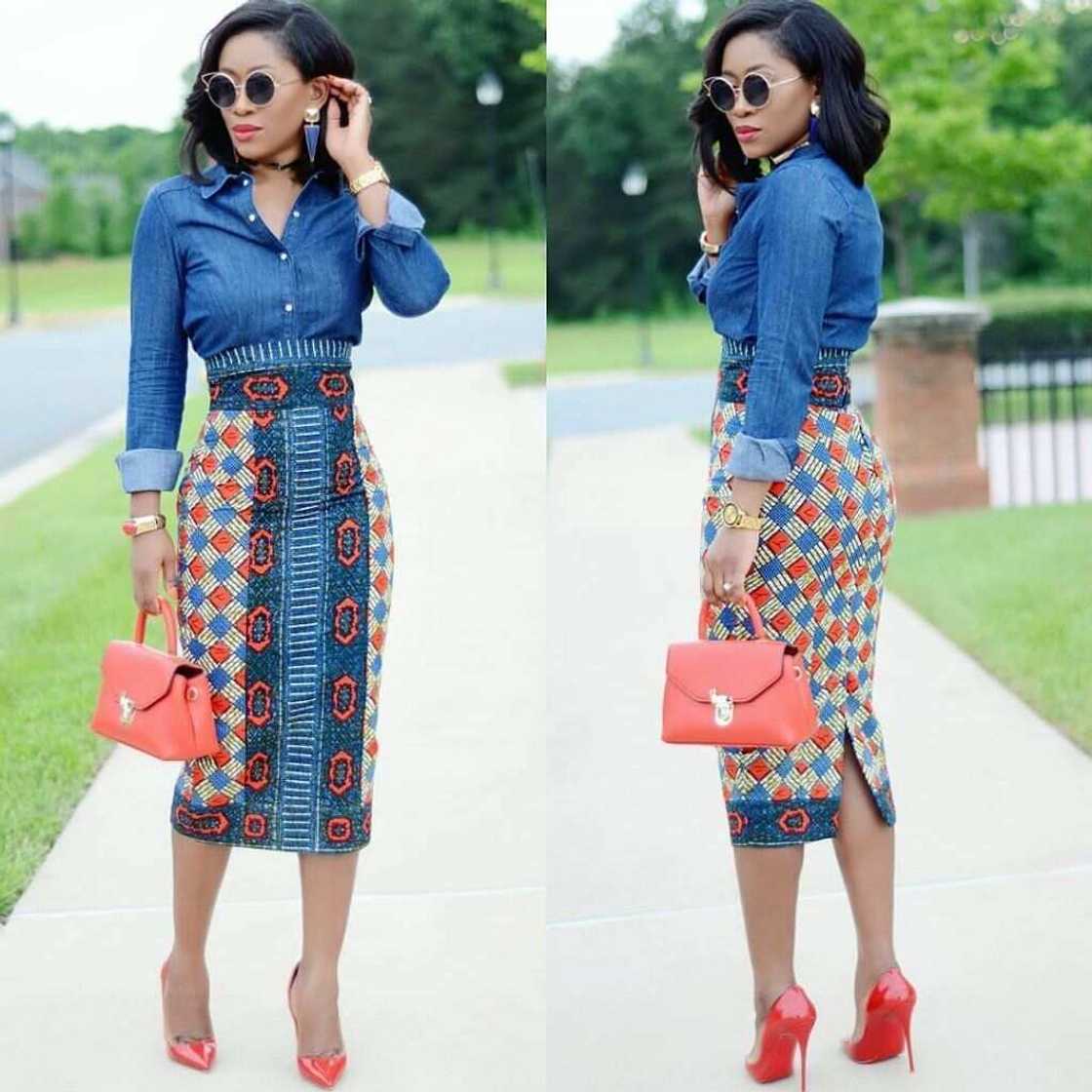 Ankara patterned skirt