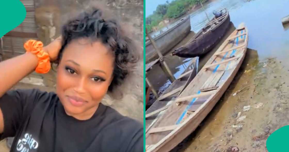 Lady displays 4 boats her mum bought in village, teases her