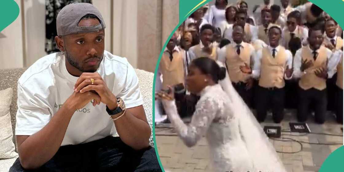 Chike reacts to Veekee James' leading choir on her wedding day. Chike reacts to Veekee James' leading choir on her wedding day.
