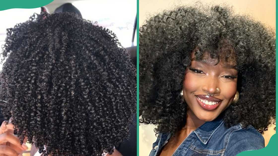 A woman with long, bangled ringlets curly hair style A woman with long, bangled ringlets curly hair style