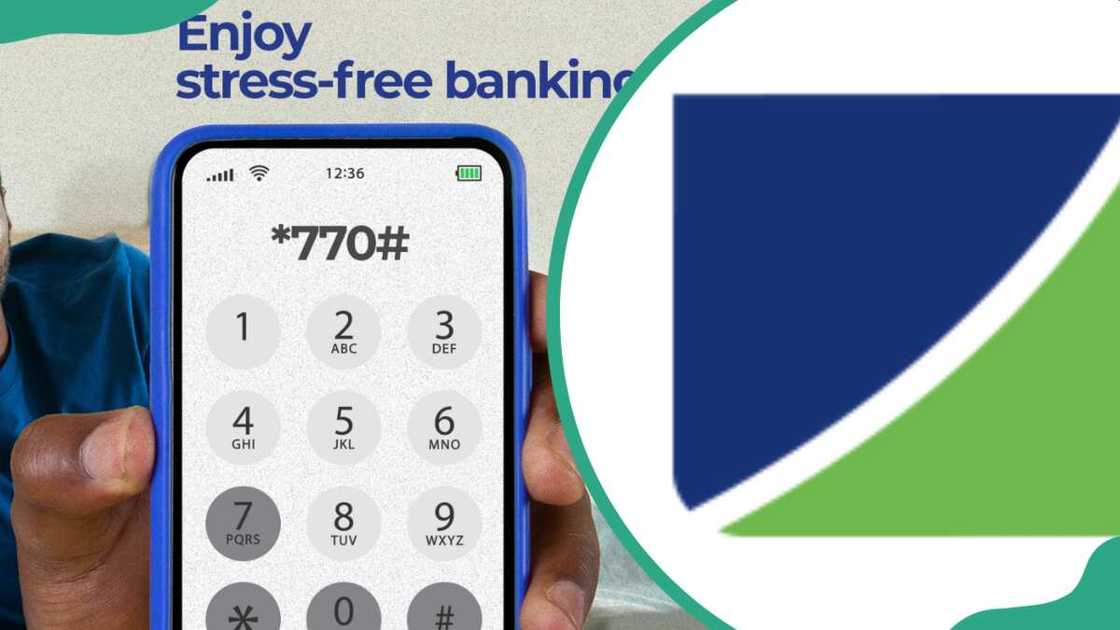 Fidelity Bank transfer code displayed on a phone (L). Fidelity Bank's logo (R) Fidelity Bank transfer code displayed on a phone (L). Fidelity Bank's logo (R)