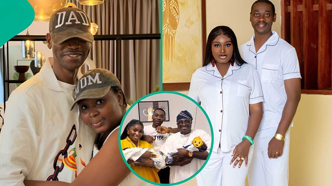 Lateef Adedimeji and Mo Bimpe share their triplets' Instagram page. Lateef Adedimeji and Mo Bimpe share their triplets' Instagram page.