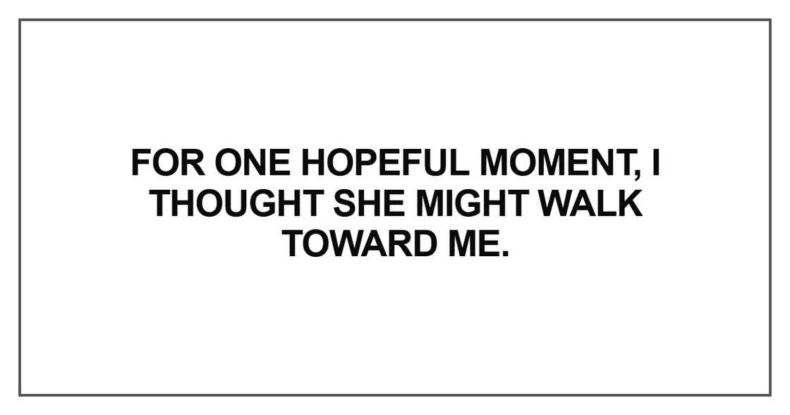 For one hopeful moment, I thought