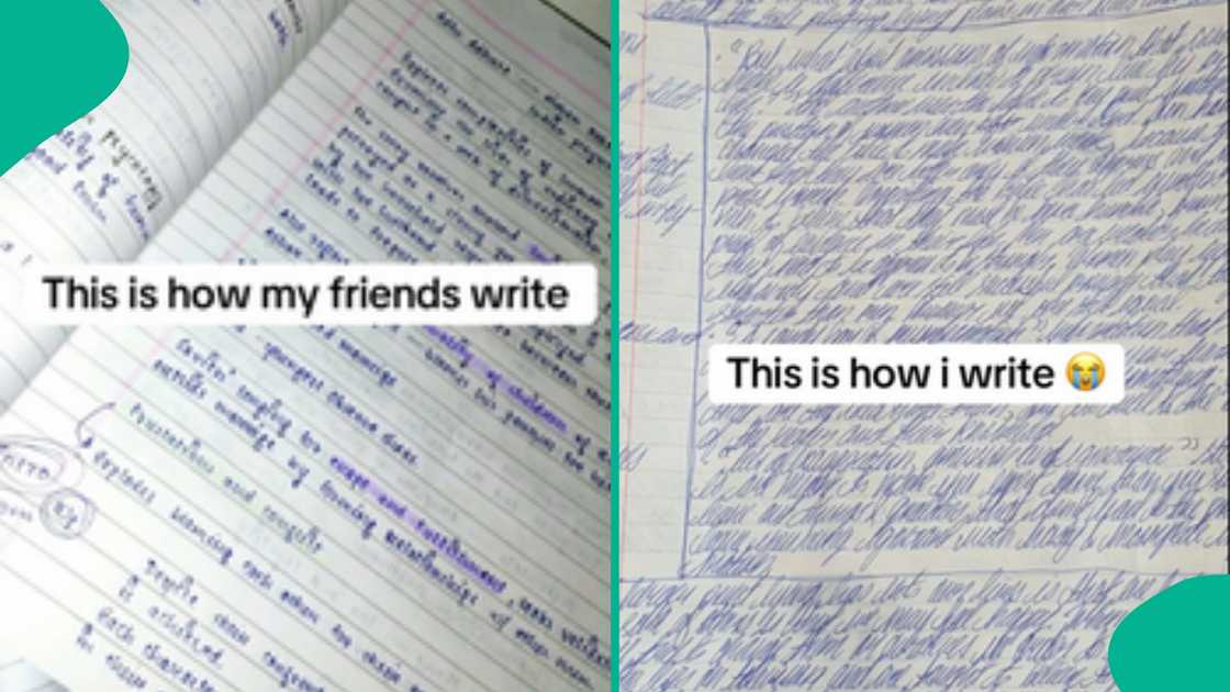 Lady shows netizens how she writes her notes. Lady shows netizens how she writes her notes.