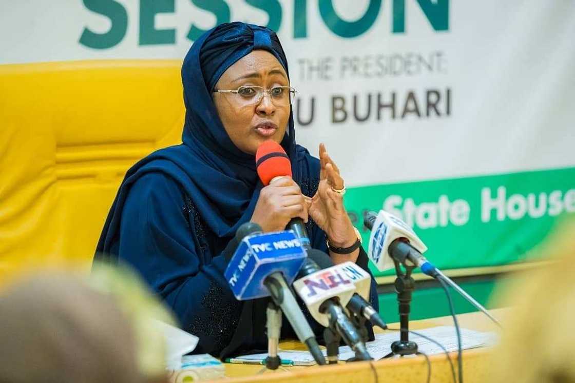 Aisha Buhari breaks silence over abduction of schoolgirls in Nigeria Aisha Buhari breaks silence over abduction of schoolgirls in Nigeria