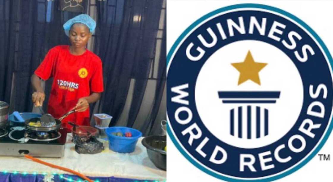 Photos of Chef Dammy and Guinness World Records logo. Photos of Chef Dammy and Guinness World Records logo.