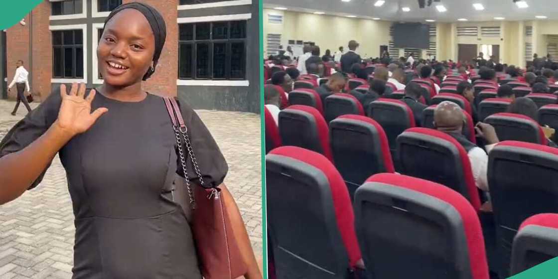 Lady shows off her classroom. Lady shows off her classroom.