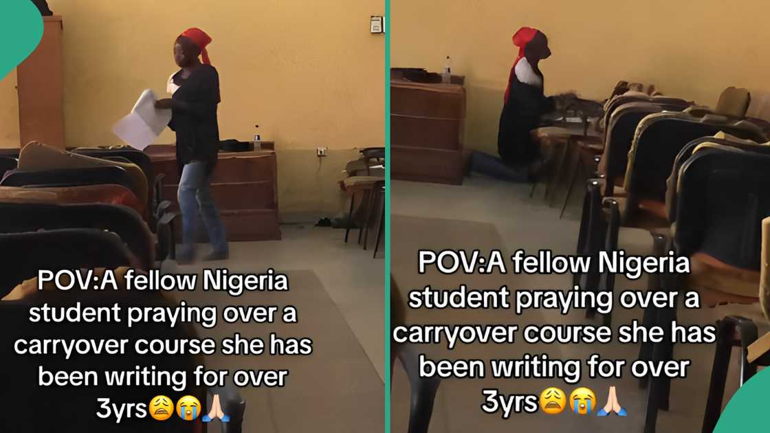 Mixed reactions as lady prays over carryover course she has been retaking for years, video trends Mixed reactions as lady prays over carryover course she has been retaking for years, video trends