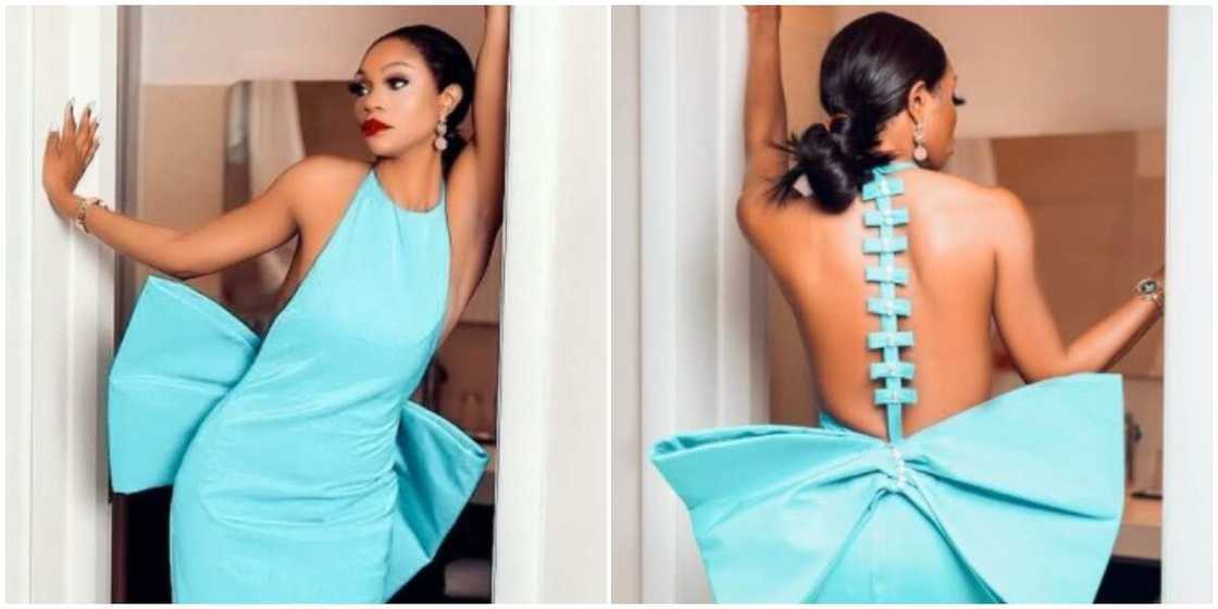 Photos of the blue dress by Nigerian designer. Photos of the blue dress by Nigerian designer.