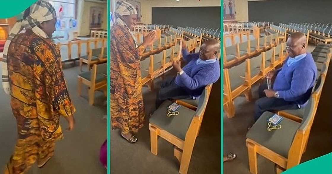 Man who spent his entire day in church praying for daughter's pharmacy exam sheds tears of joy after hearing that she passed. Man who spent his entire day in church praying for daughter's pharmacy exam sheds tears of joy after hearing that she passed.