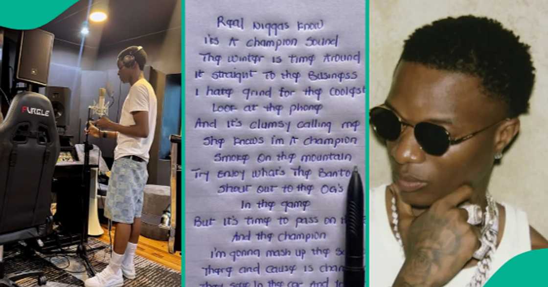 Lady shares the lyrics of Wizkid's son's Champion song.