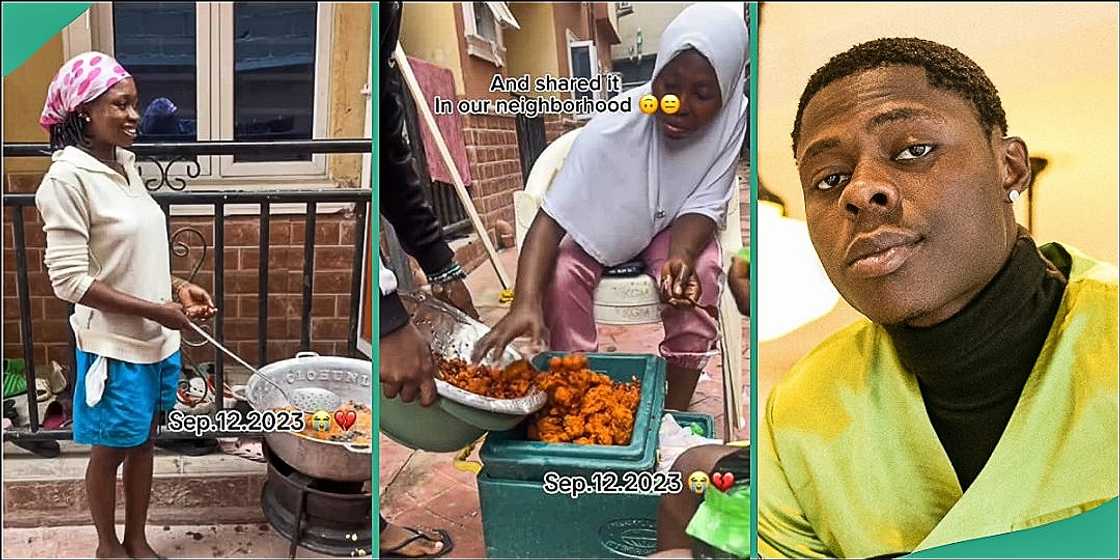 Lady and family share akara to neighbours to mark one year of mohbad's death