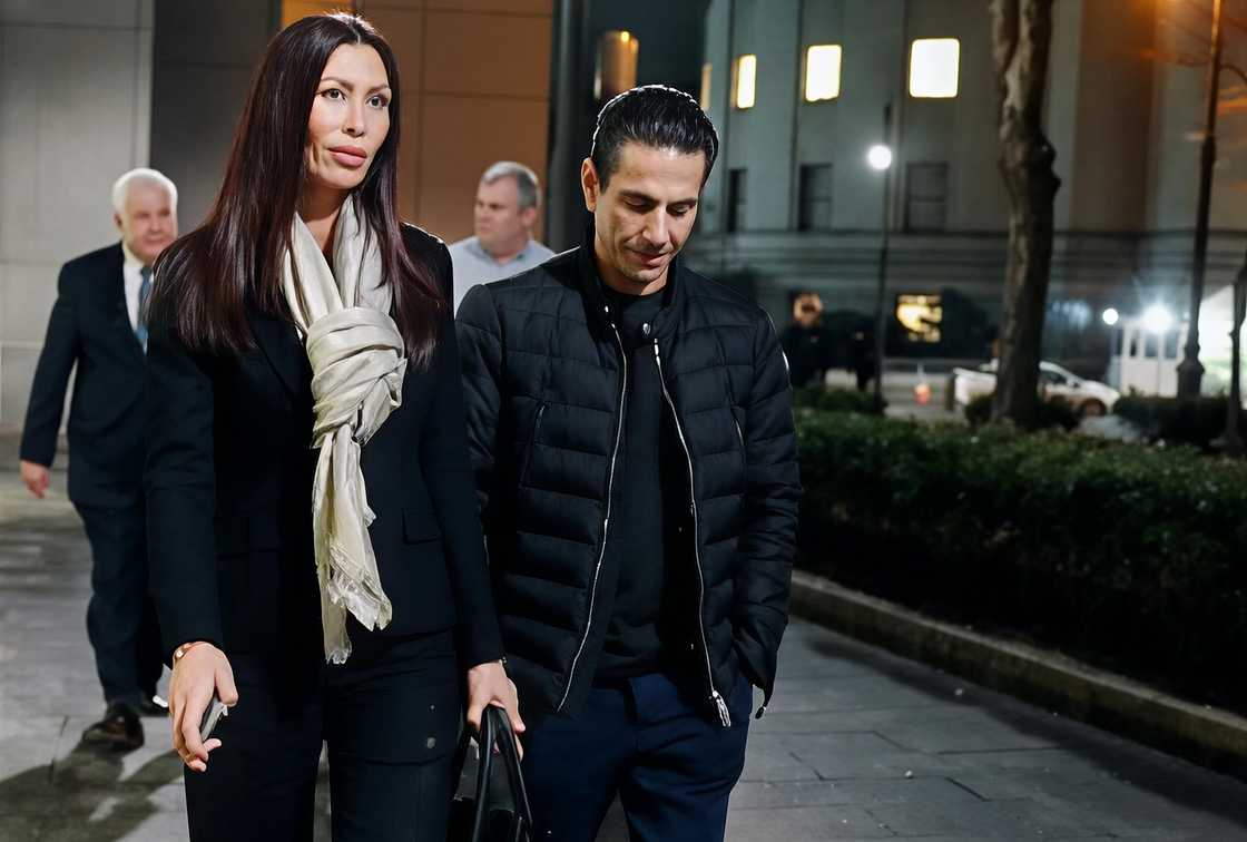 Joseph 'Skinny Joey' Merlino and his wife, Deborah Merlino, walk out of a courthouse