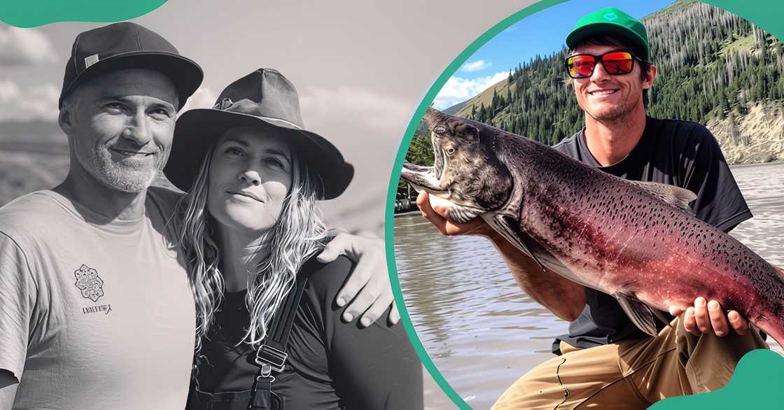 Maciah Bilodeau and Misty Raney hold each other. Maciah Bilodeau holds a fish close to a lake. Maciah Bilodeau and Misty Raney hold each other. Maciah Bilodeau holds a fish close to a lake.