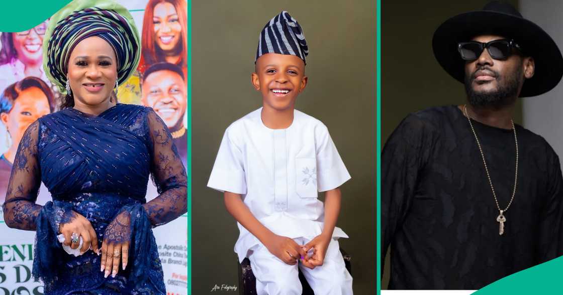 Sunmbo celebrates her son David at 7. Sunmbo celebrates her son David at 7.