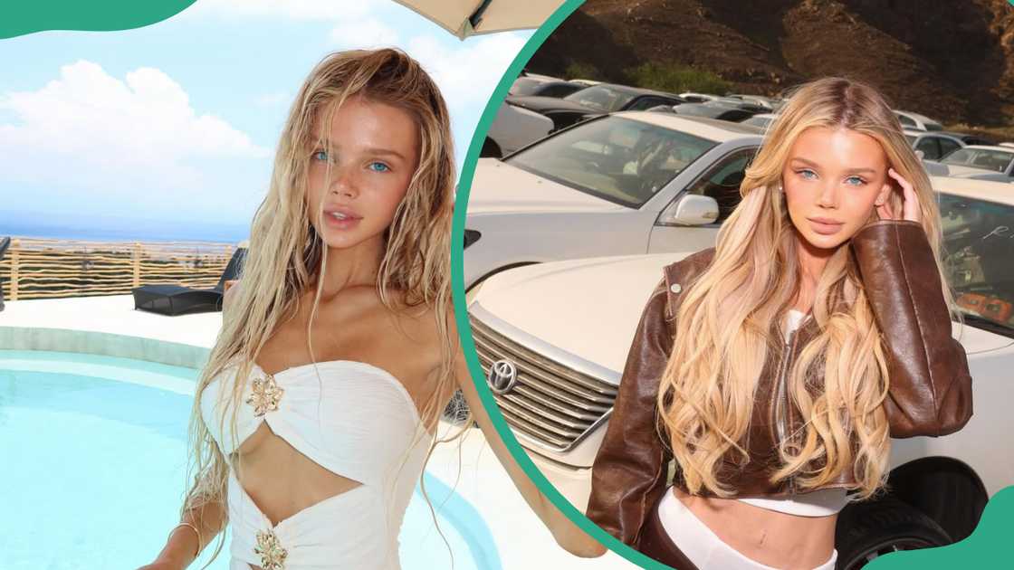Veronika Zolotova posing for different photos at different places.
