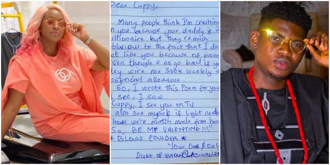 DJ Cuppy reacts as man asks her to be his Valentine with cute note DJ Cuppy reacts as man asks her to be his Valentine with cute note