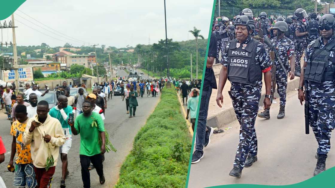 The police have mobilised in hundreds across major cities in Nigeria as hunger protesters planned one million-man march to wrap-up the demonstration on Saturday, August 10