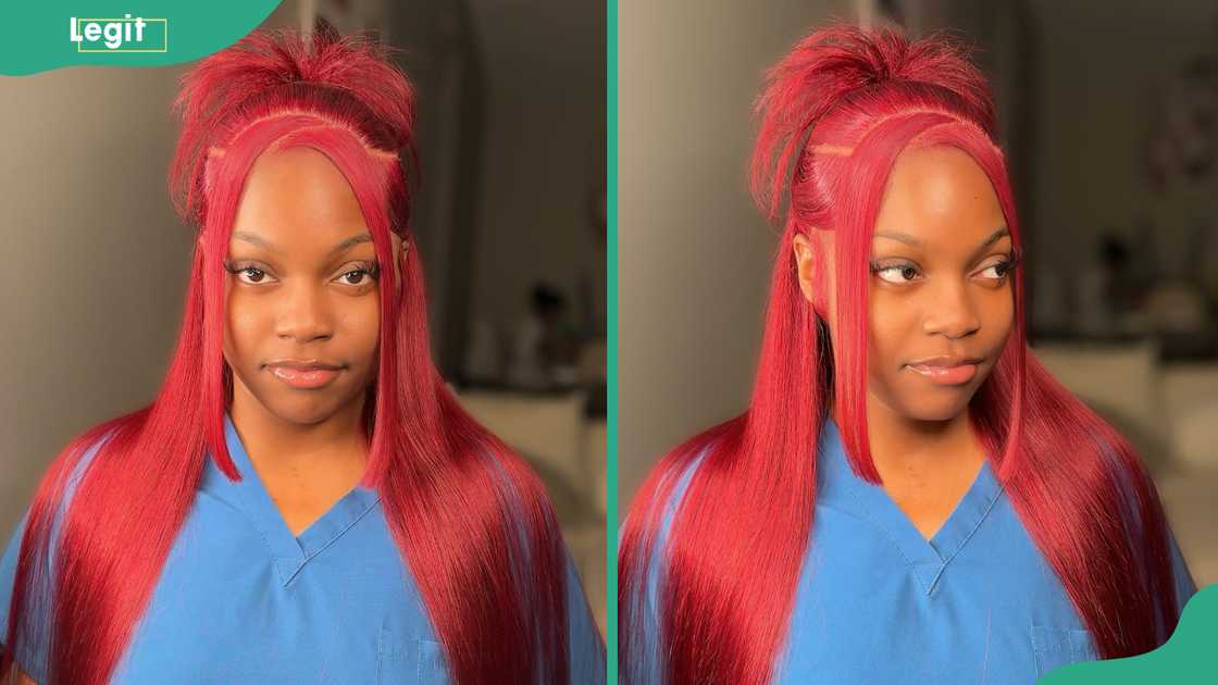 Red sleek frontal wig Red sleek frontal wig