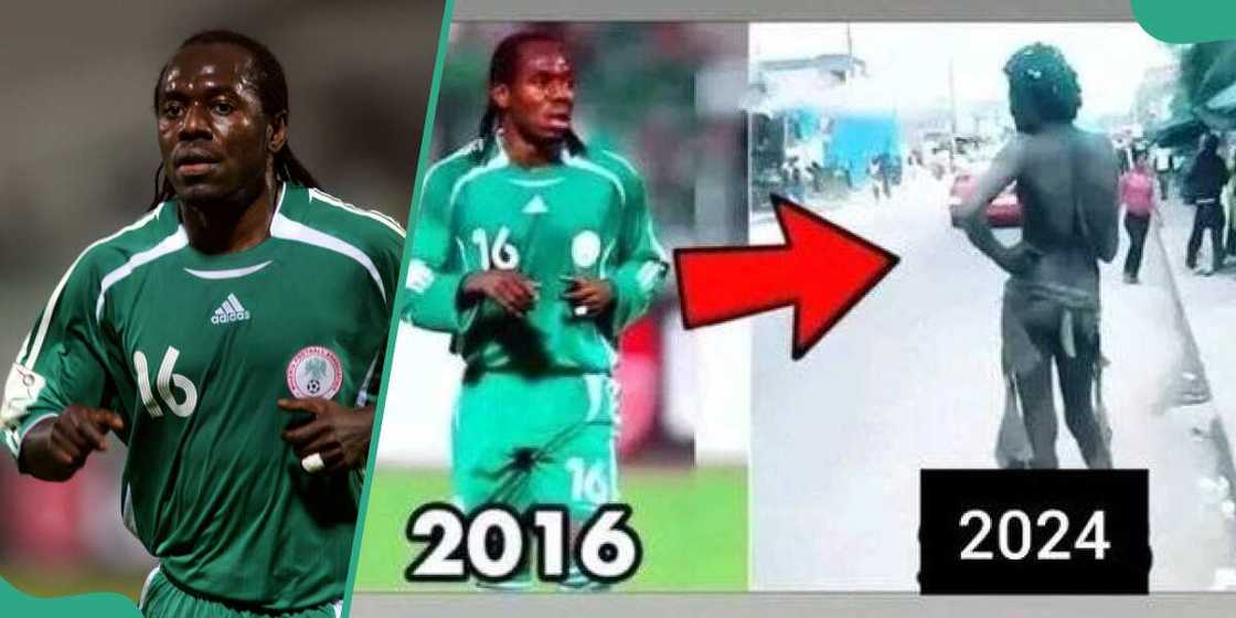 The image showing former Super Eagles star Wilson Oruma mentally ill is false.