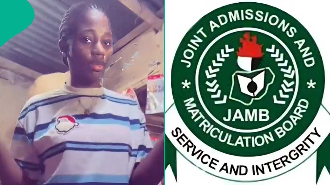 A Nigerian commercial student shares her 2026 JAMB result on TikTok after studying for one month, expressing surprise at scoring 235