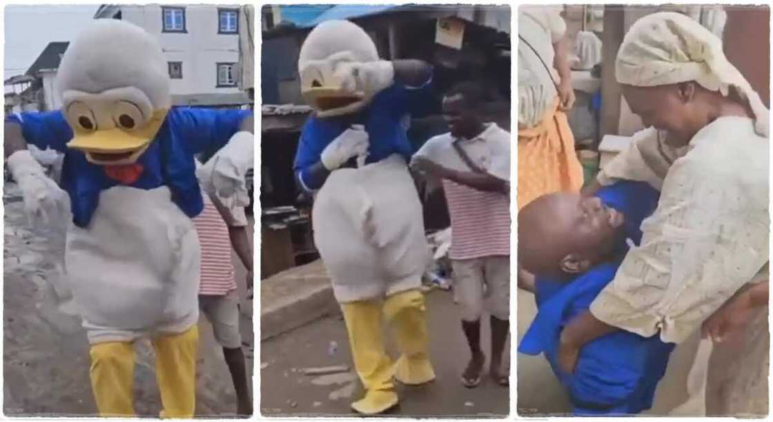 Photos of a man dressed in cartoon costume. Photos of a man dressed in cartoon costume.