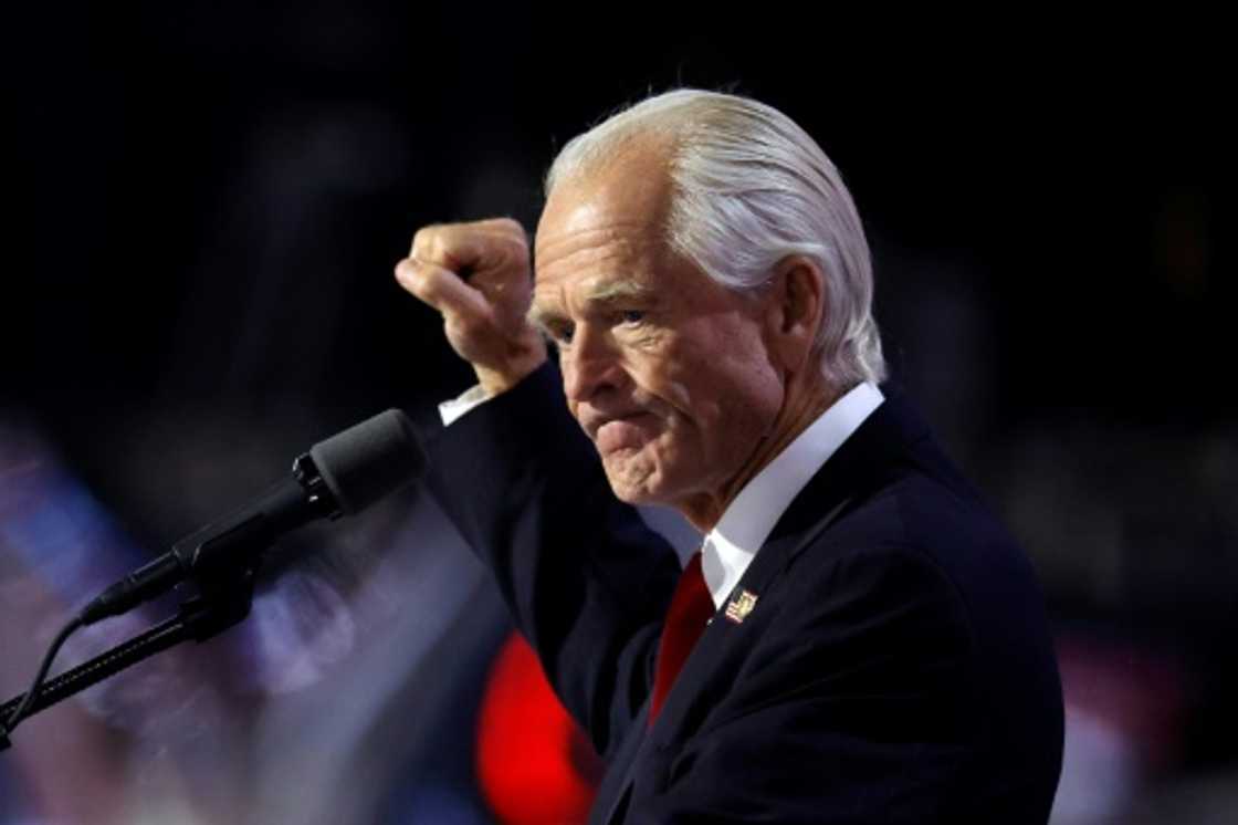 Former director of the US Office of Trade and Manufacturing Policy Peter Navarro speaks at the 2024 Republican National Convention in Milwaukee, Wisconsin, on July 17, 2024 Former director of the US Office of Trade and Manufacturing Policy Peter Navarro speaks at the 2024 Republican National Convention in Milwaukee, Wisconsin, on July 17, 2024