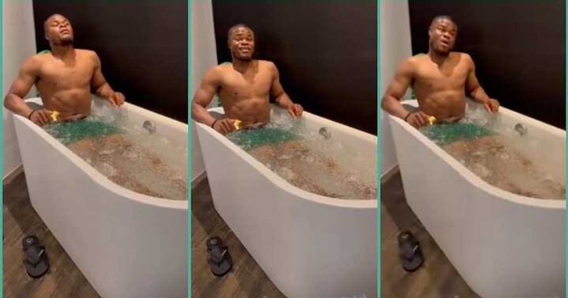 Stanley Nwabali enjoys ice bath, video captivates netizens