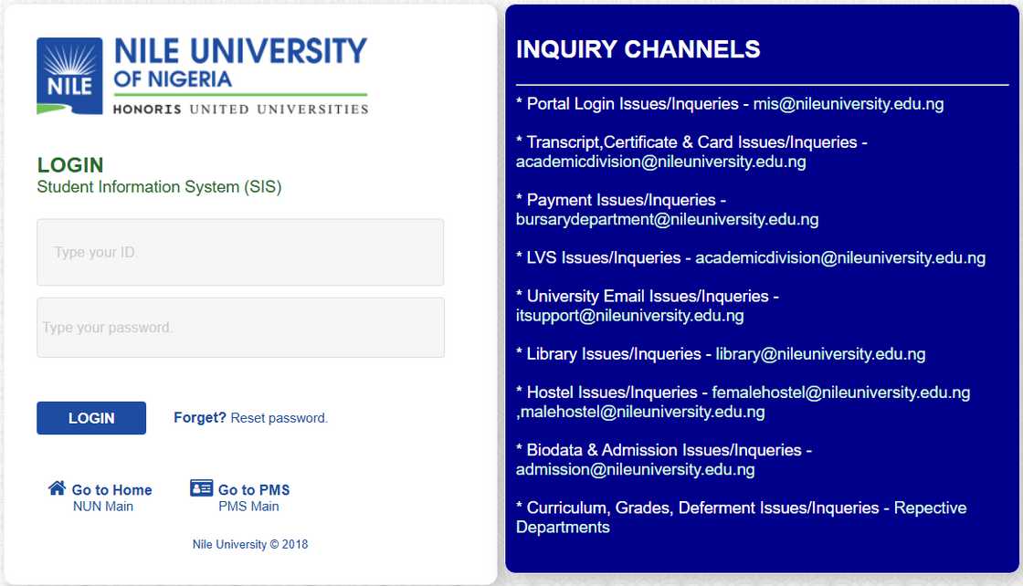 Nile University portal