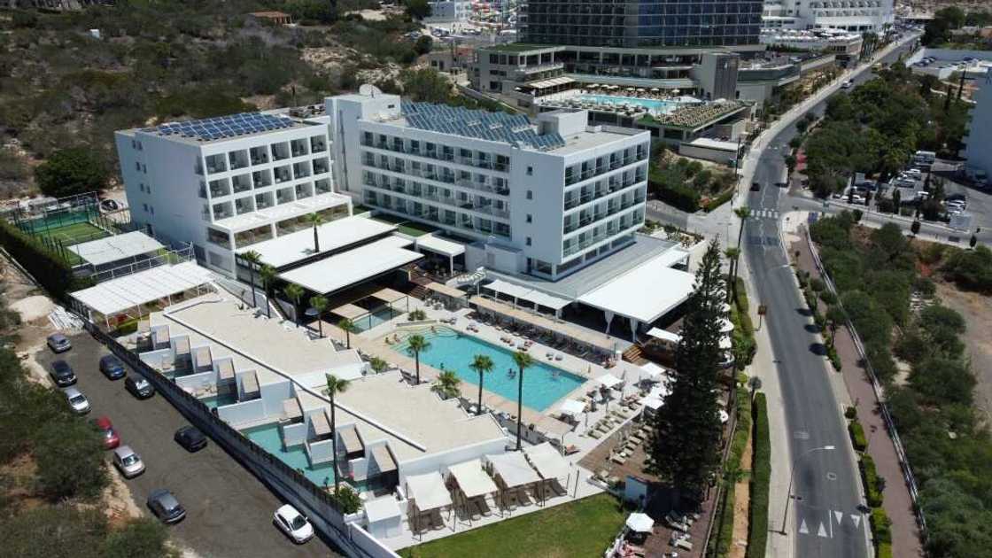 An aerial picture shows a view of the Napa Mermaid Hotel in the Cypriot resort town of Ayia Napa An aerial picture shows a view of the Napa Mermaid Hotel in the Cypriot resort town of Ayia Napa