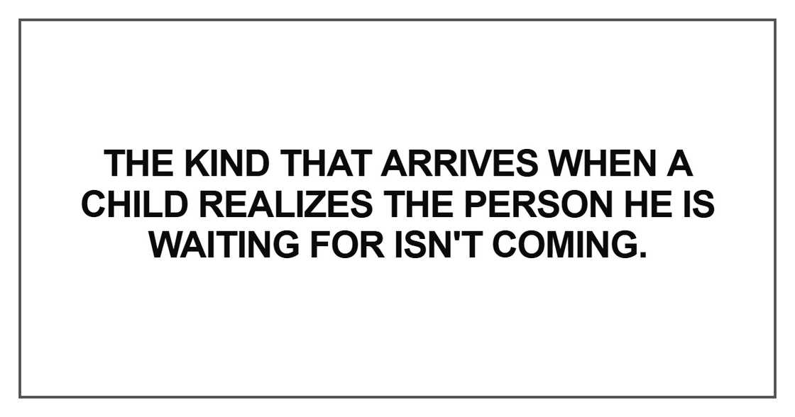 The kind that arrives when a child realizes the person