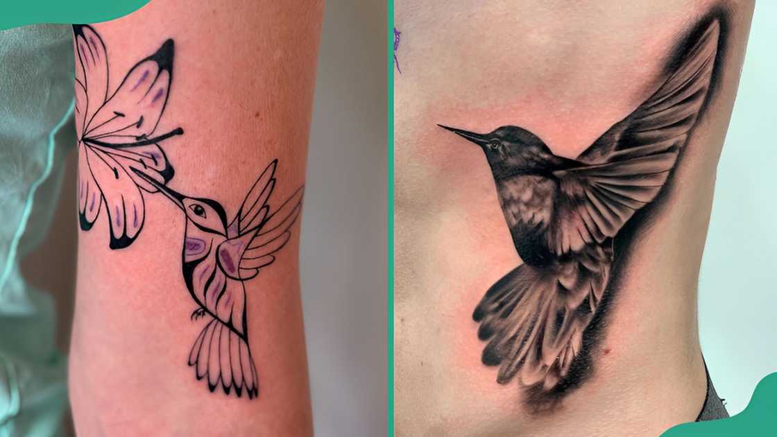 Tribal hummingbird tattoo