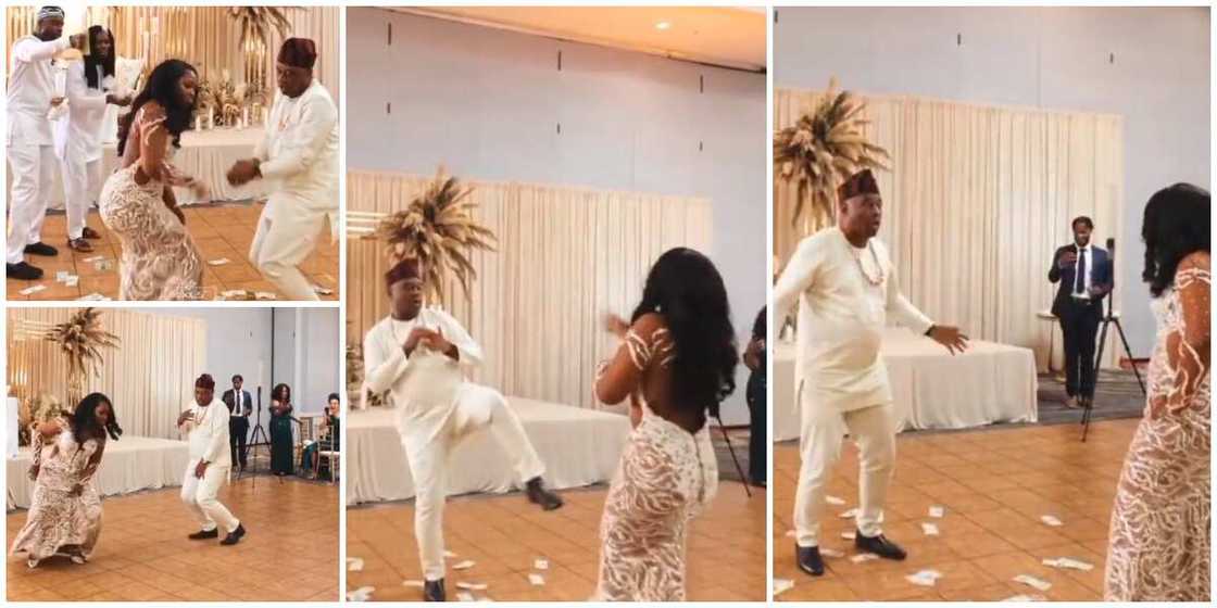 Video shows adorable moment dad throws feet in the air while dancing with his daughter at wedding